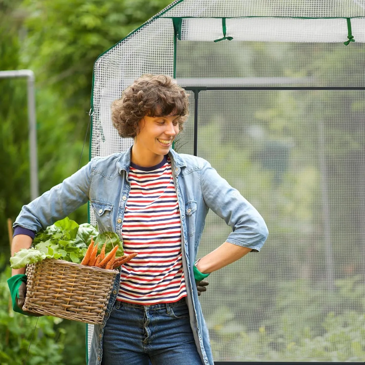 Walk-In Greenhouse 4 Window Bench Stool Display - Image 3