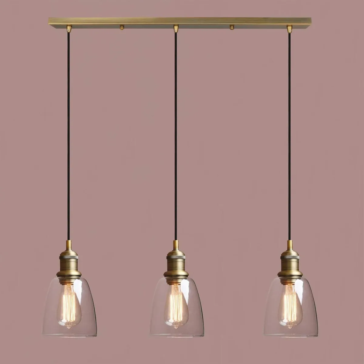 Lighting Industrial Vintage Loft Bar 3 Way Pendant - Image 1