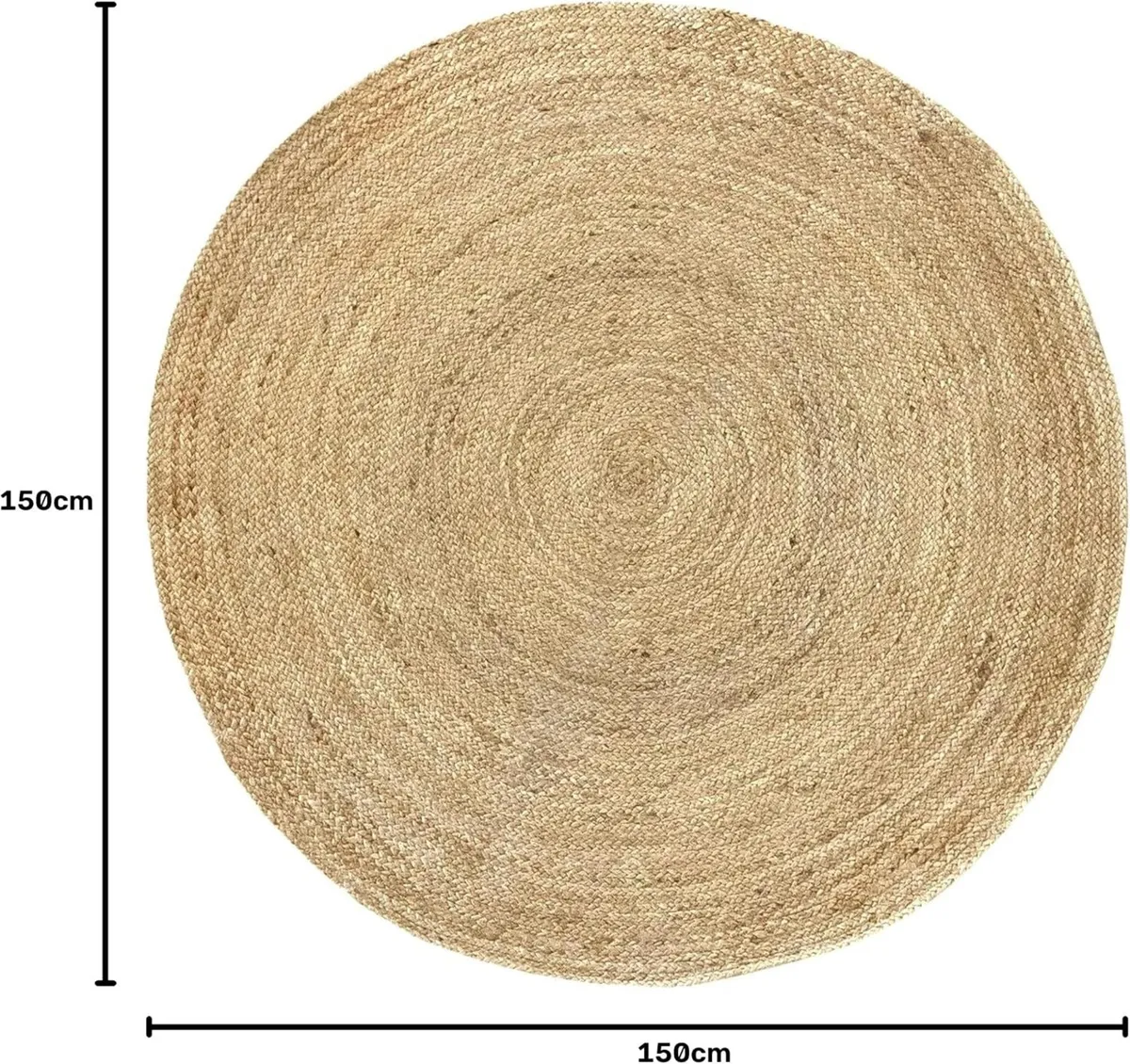 Rug Jute Round Alhambra Natural Colour Area - Image 3