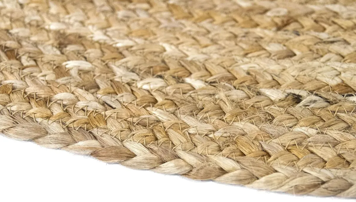 Rug Jute Round Alhambra Natural Colour Area - Image 4