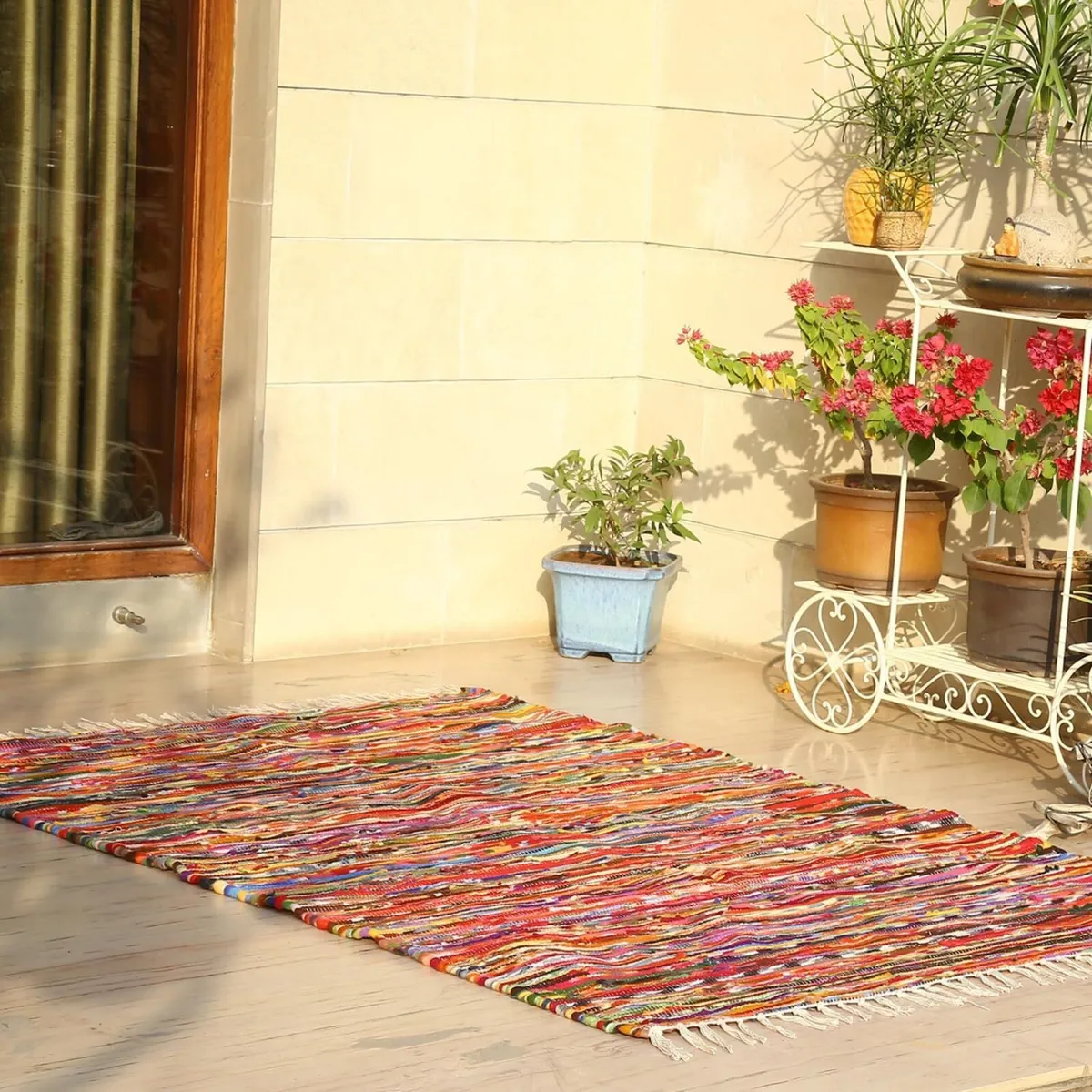 Polar Chindi Area Rug Reversible Recycled - Image 3