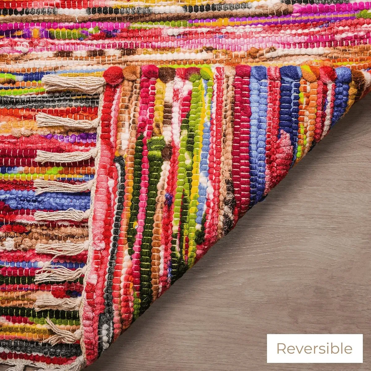 Polar Chindi Area Rug Reversible Recycled - Image 4