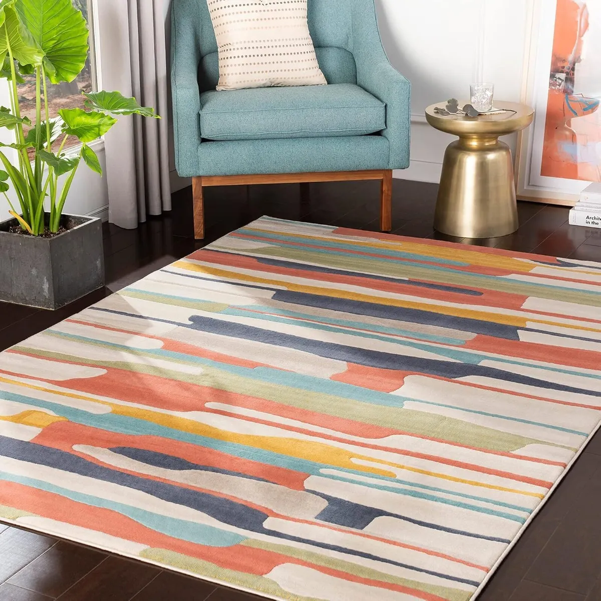 Geometric Rug Scandi Area Rugs Living Room - Image 1