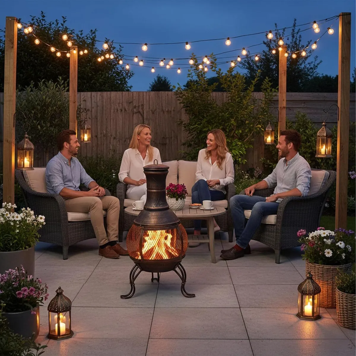 Chiminea Fire Poker Grate Spark Guard Garden Patio - Image 2
