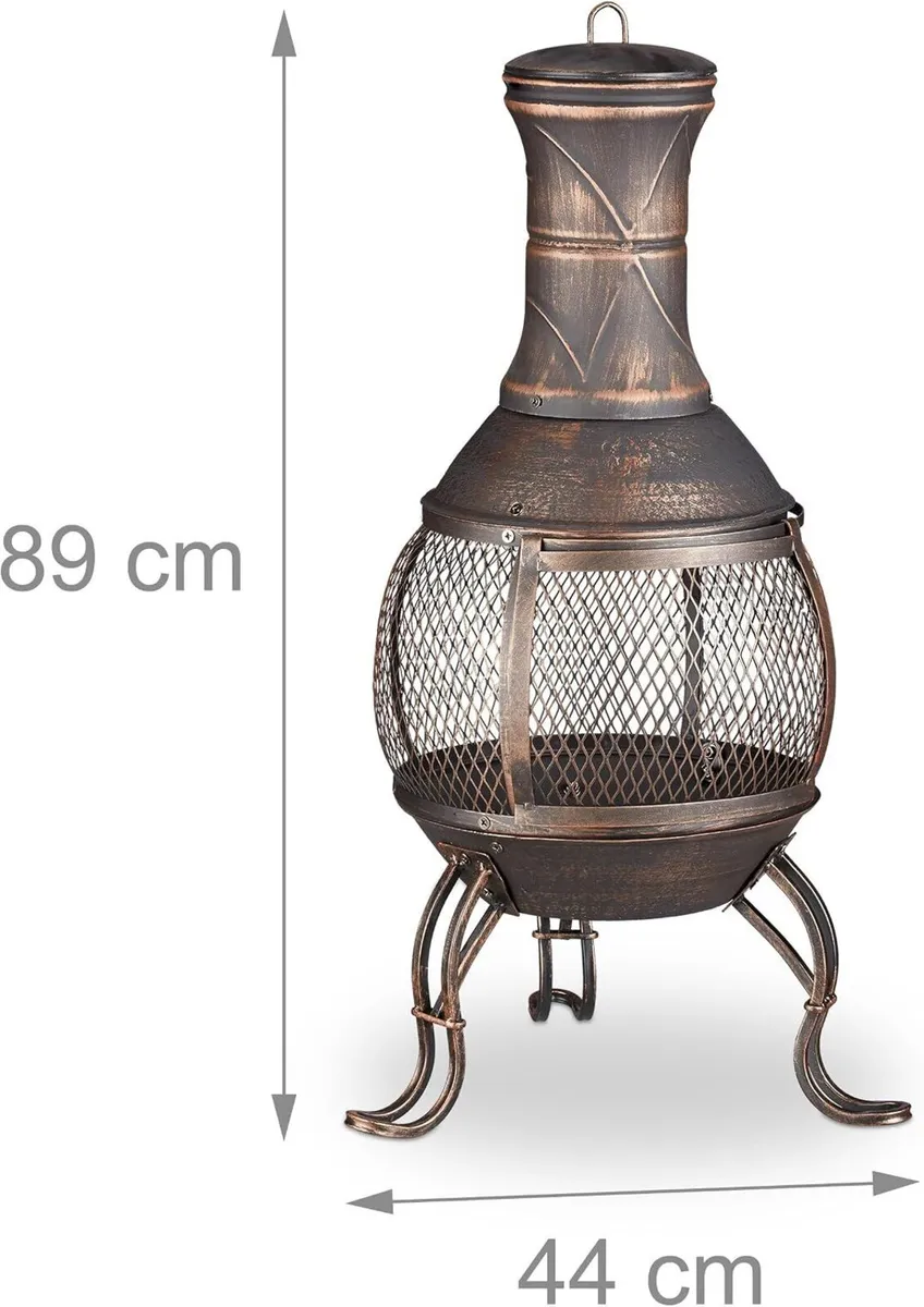 Chiminea Fire Poker Grate Spark Guard Garden Patio - Image 4