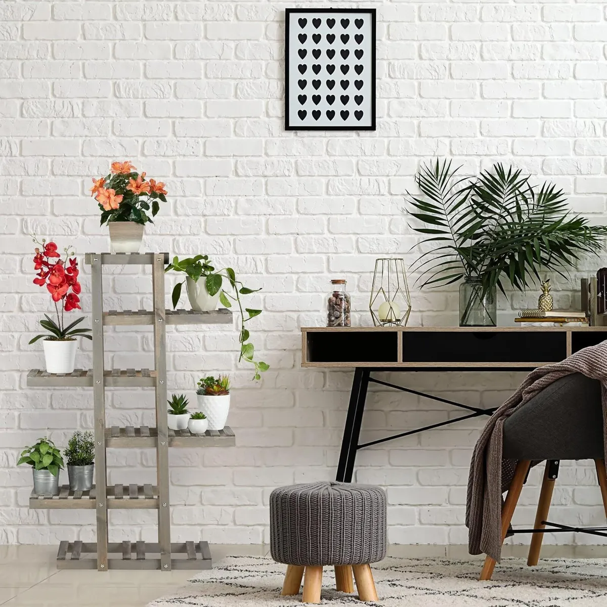 Wooden Flower Rack 5-Tier Plant Stand - Image 2