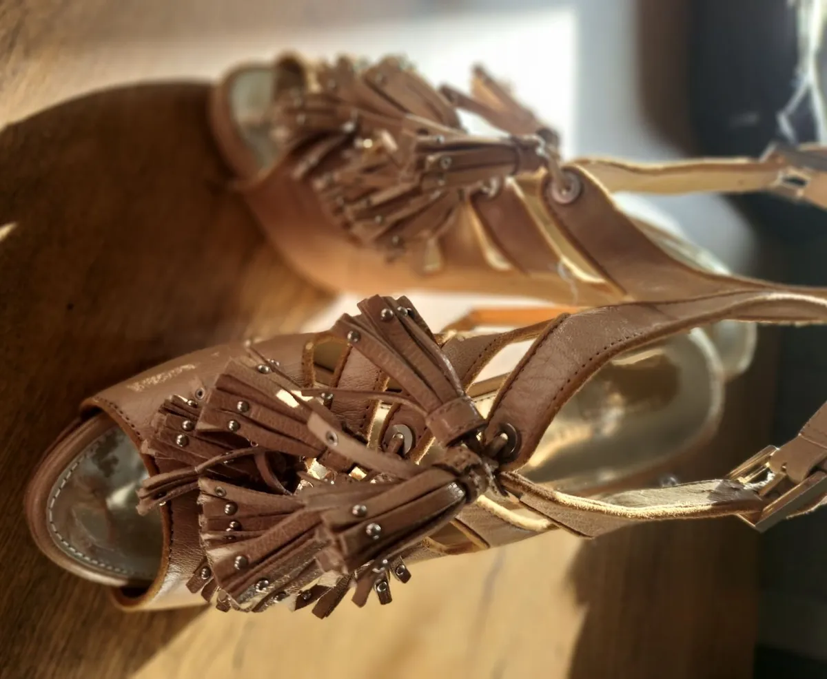 Karen Millen Leather High Heel Slingback Shoes - Image 1