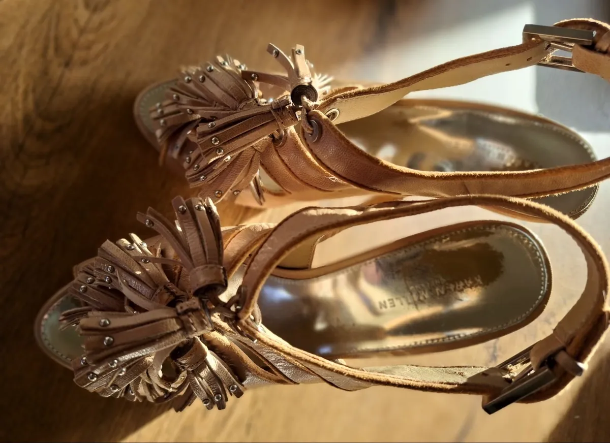 Karen Millen Leather High Heel Slingback Shoes - Image 3