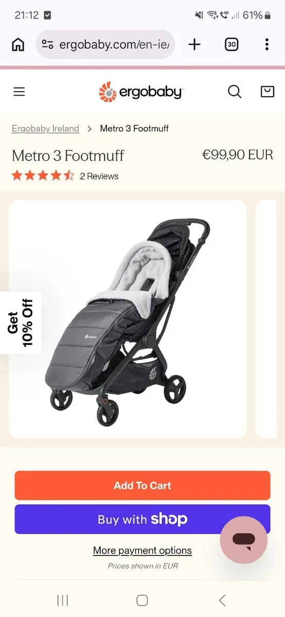 Ergobaby Metro Stroller Footmuff - Image 2
