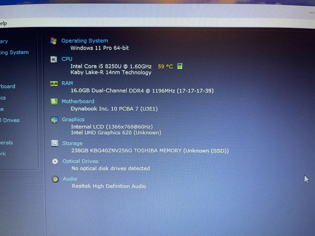 Toshiba Dynabook Protégé-8Gen i5-16GB-256GB SSD - Image 2