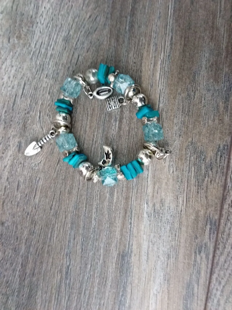 Charm and Beaded Bracelet.