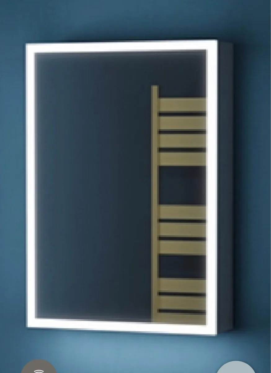 Mirrored Bathroom Cabinet 70x50 with LED & socket - Image 1