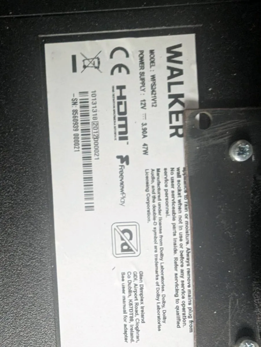 Walker Camper TV and bracket - Image 3