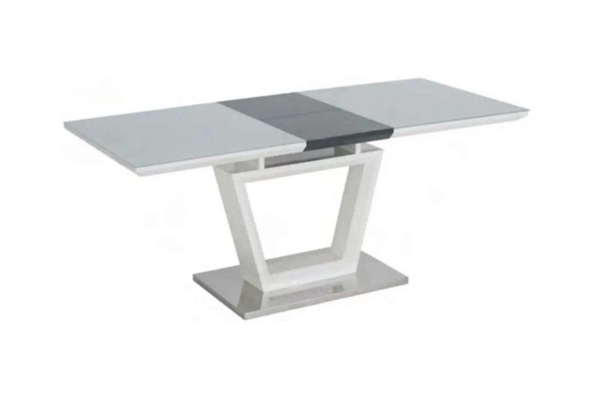 Dining Table & 8 Colour Block Dining Chairs - Image 1