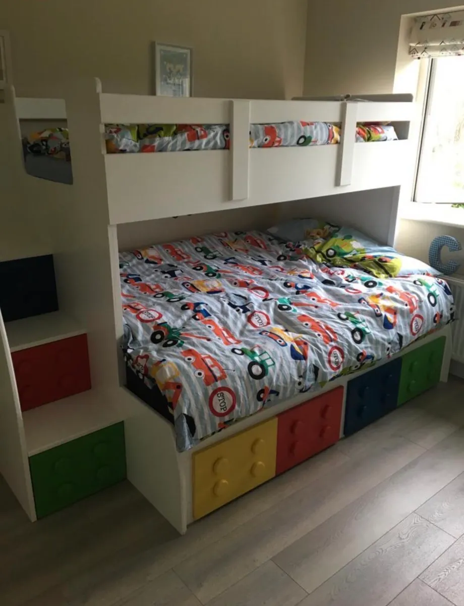 Kids Lego Double/single bunk bed with storage - Image 1