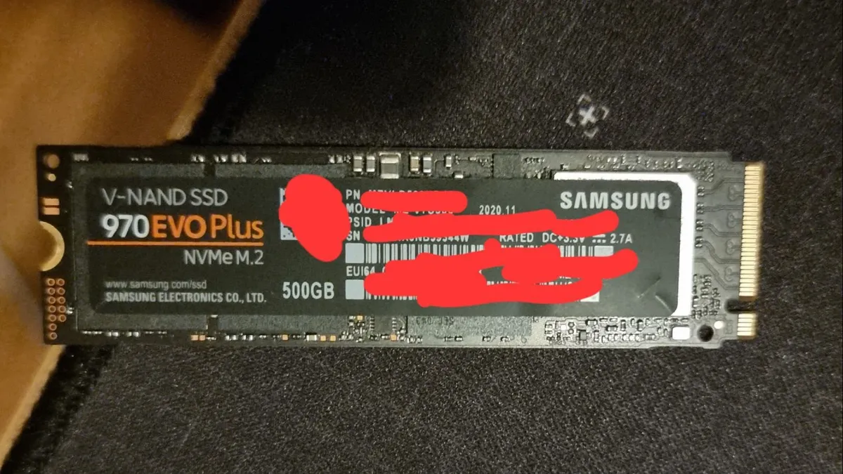 Samsung Evo 970 plus 500 GB Nvme m2 SSD