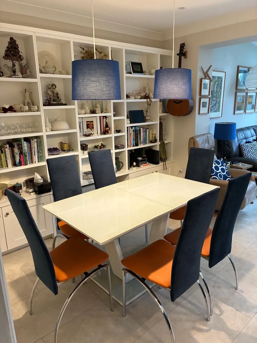 Dining Table & 8 Colour Block Dining Chairs - Image 2