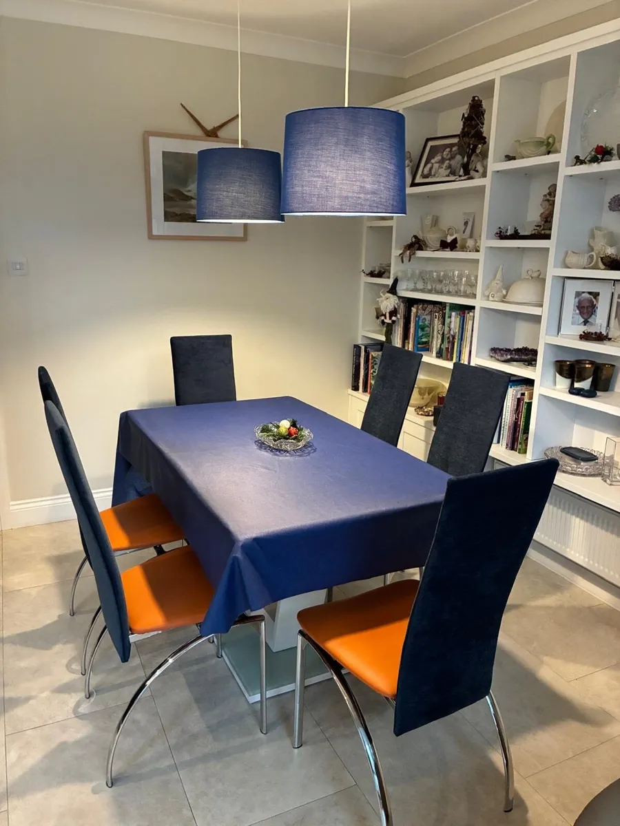 Dining Table & 8 Colour Block Dining Chairs - Image 4