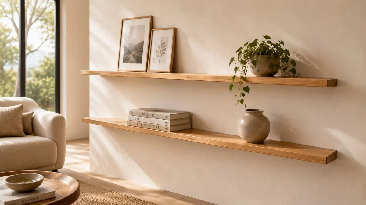 Straight Edge Oak Floating Shelf | Made to Measure - Image 2