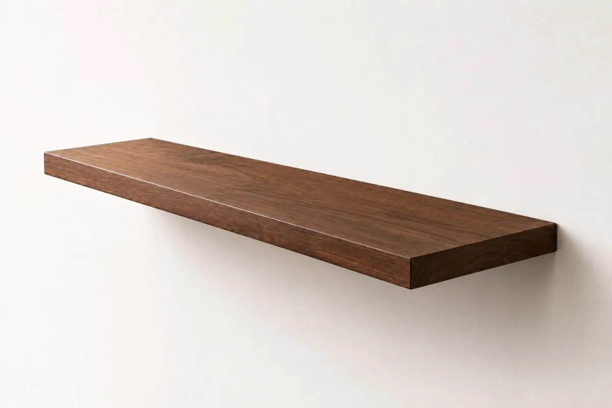 Straight Edge Walnut Floating Shelf - Image 1