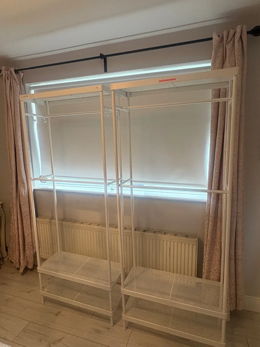 White ikea hanging rails x 2 - Image 1