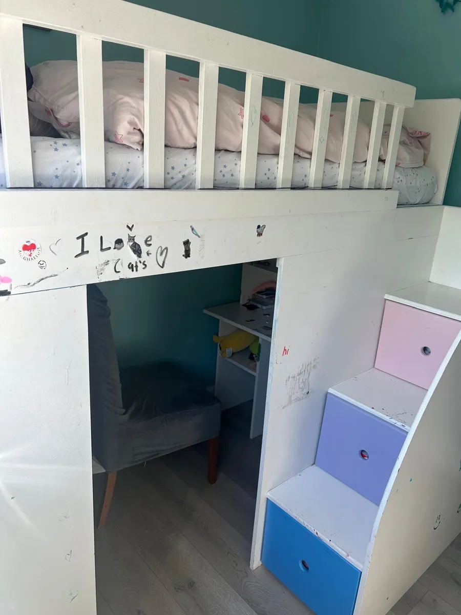 Single bunk bed with storage/desk underneath - Image 2