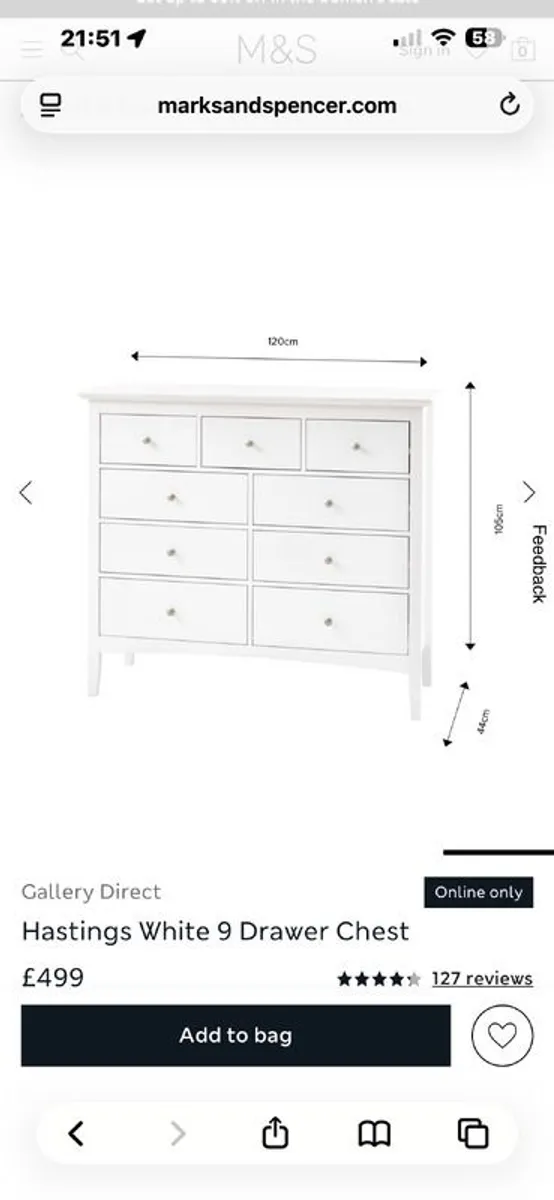 Chest of Drawers, Hastings Collection. M&S - Image 2