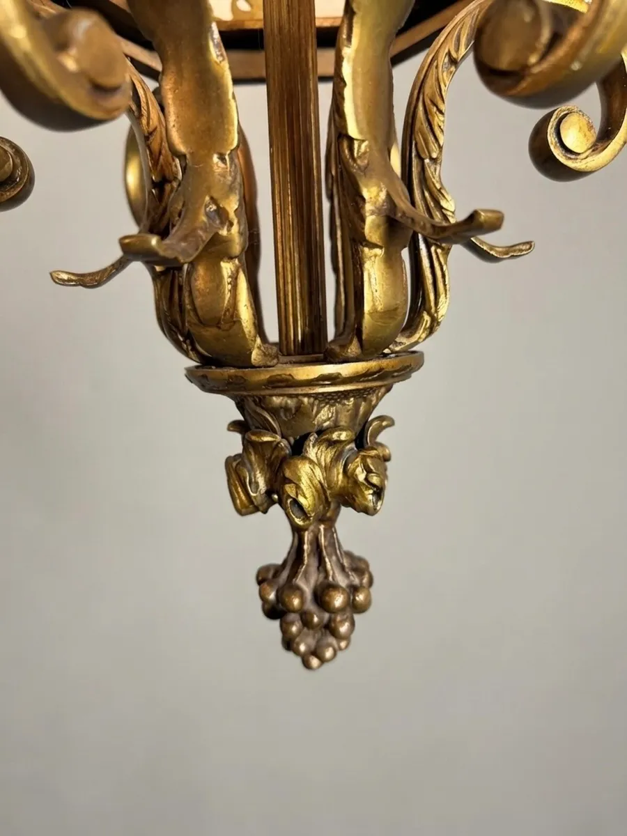 Large French Gilded Bronze Hall Lantern - Image 3