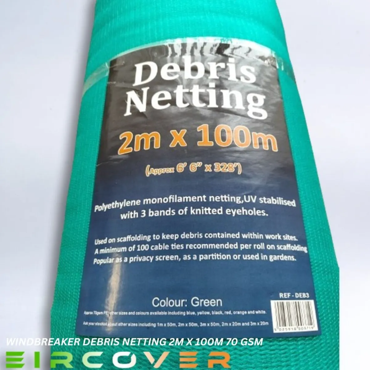 Windbreaker Netting Standard  2m x 100m Green - Image 1
