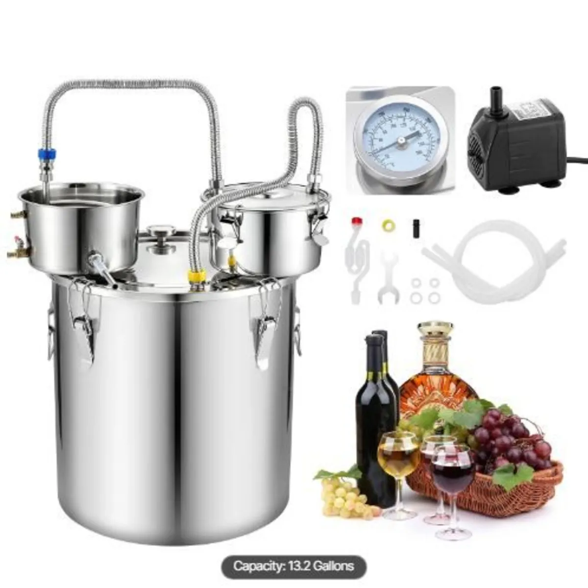 Alcohol Still, 13.2 GAL/ 50L Alcohol Distiller - Image 1