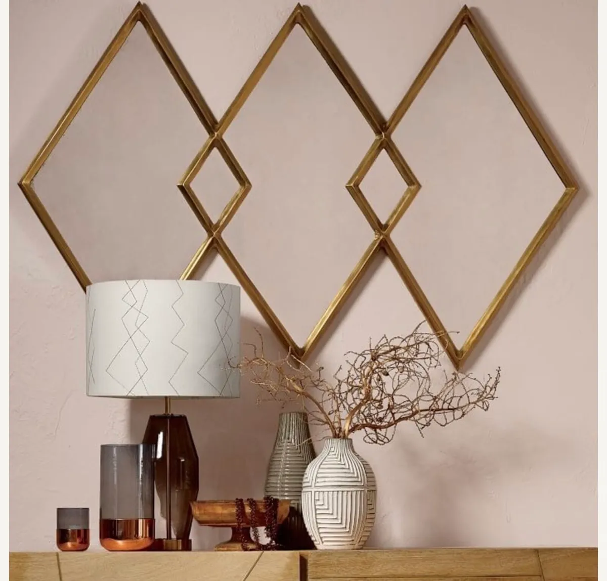 Mirror - West Elm Overlapping Diamond Mirror - Image 1