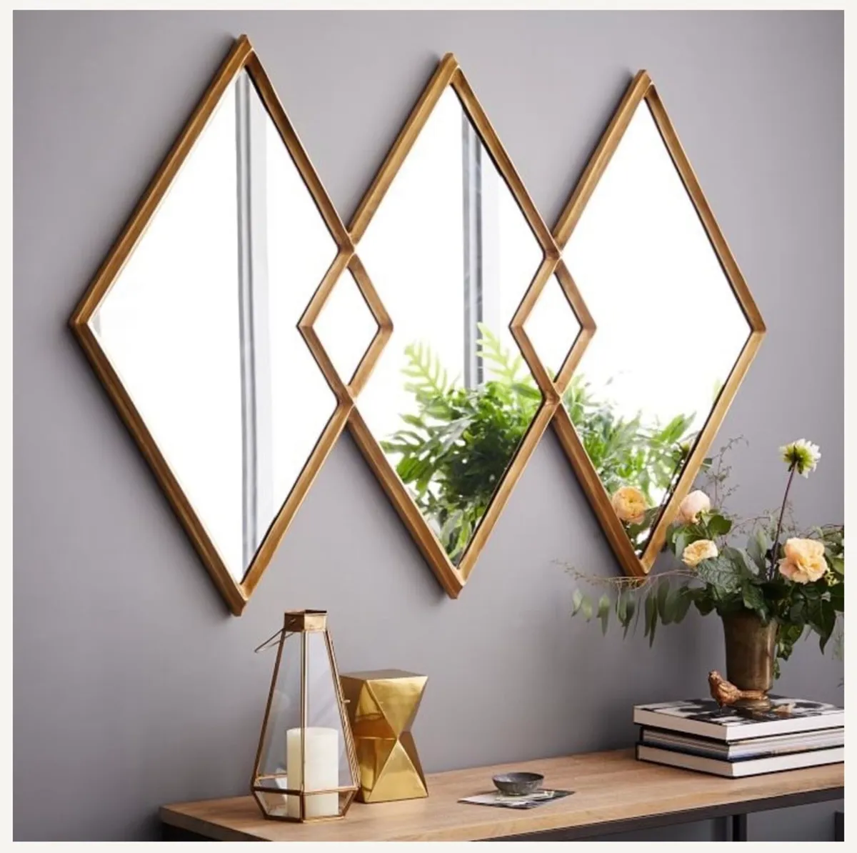 Mirror - West Elm Overlapping Diamond Mirror - Image 3