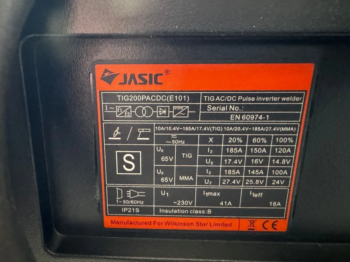 TIG Welder Jassic 200 PAC AC/DC with Leads, Regula - Image 3