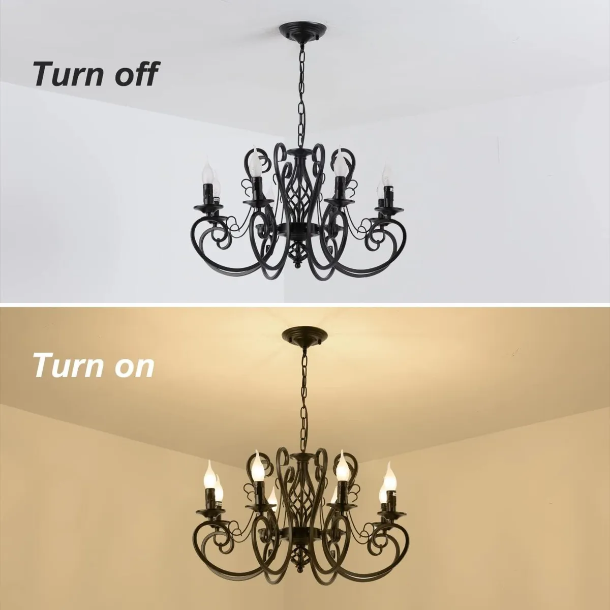 French Country Chandelier Shabby Chic Vintage 8 - Image 2