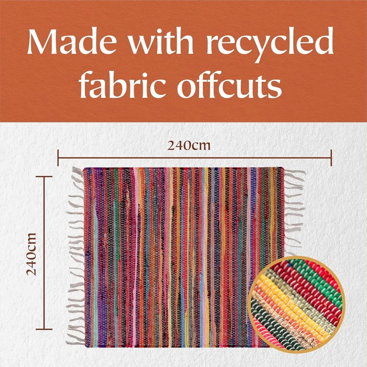 Shanti Multi Coloured Rug Hand Woven - Image 3