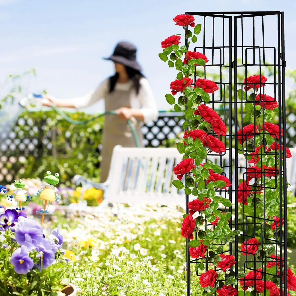 Metal Trellis Push in Support for Climbing Plants - Image 3