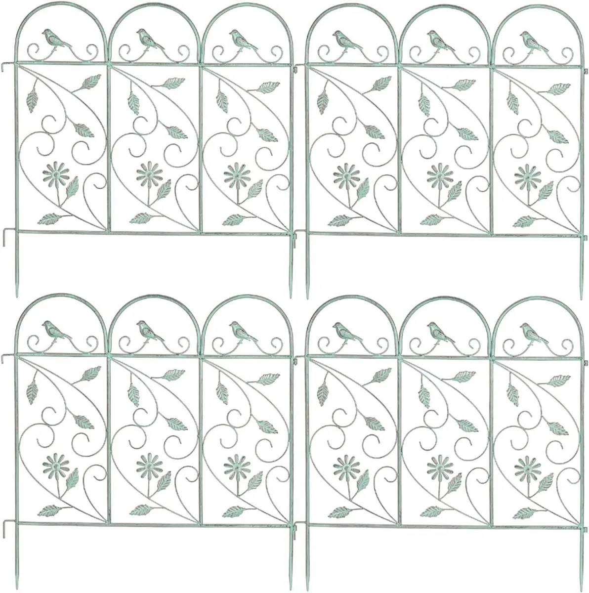 Pack of 4 Garden Picket Fence Rustic Style - Image 2
