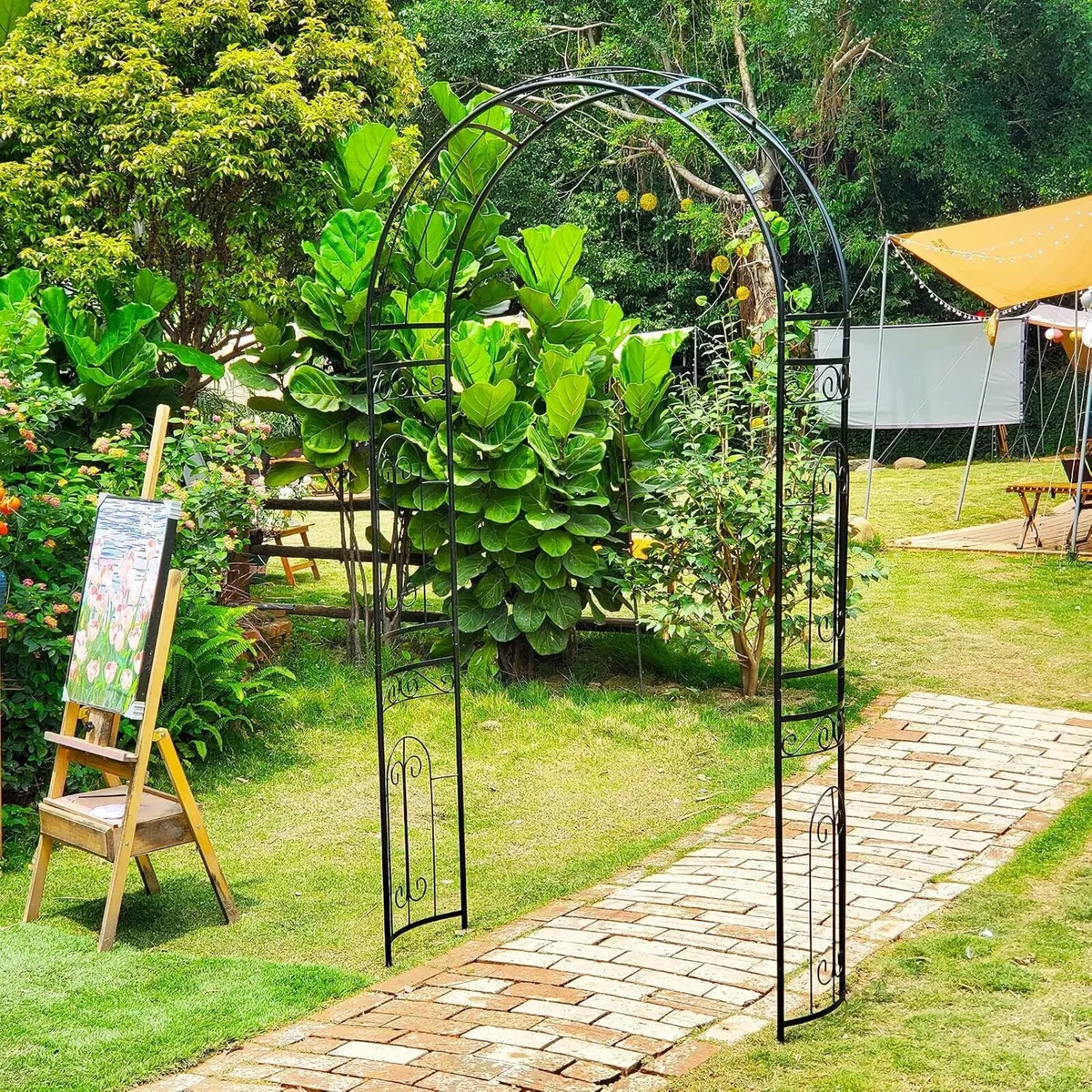 Rose Arch Arbour 87"h X 45"w Iron Curved - Image 2