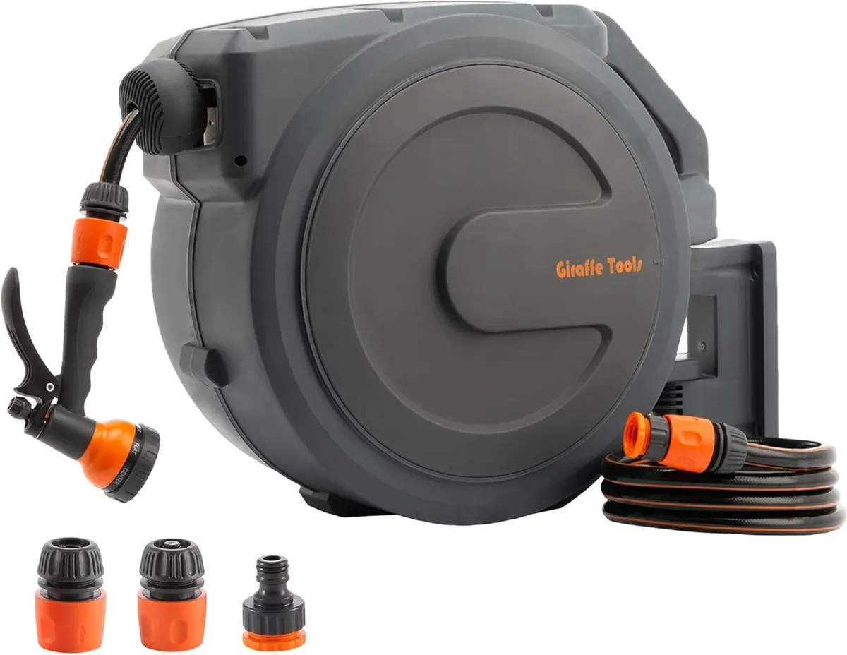 Retractable Garden Hose Reel Wall Mounted 30+2m - Image 1