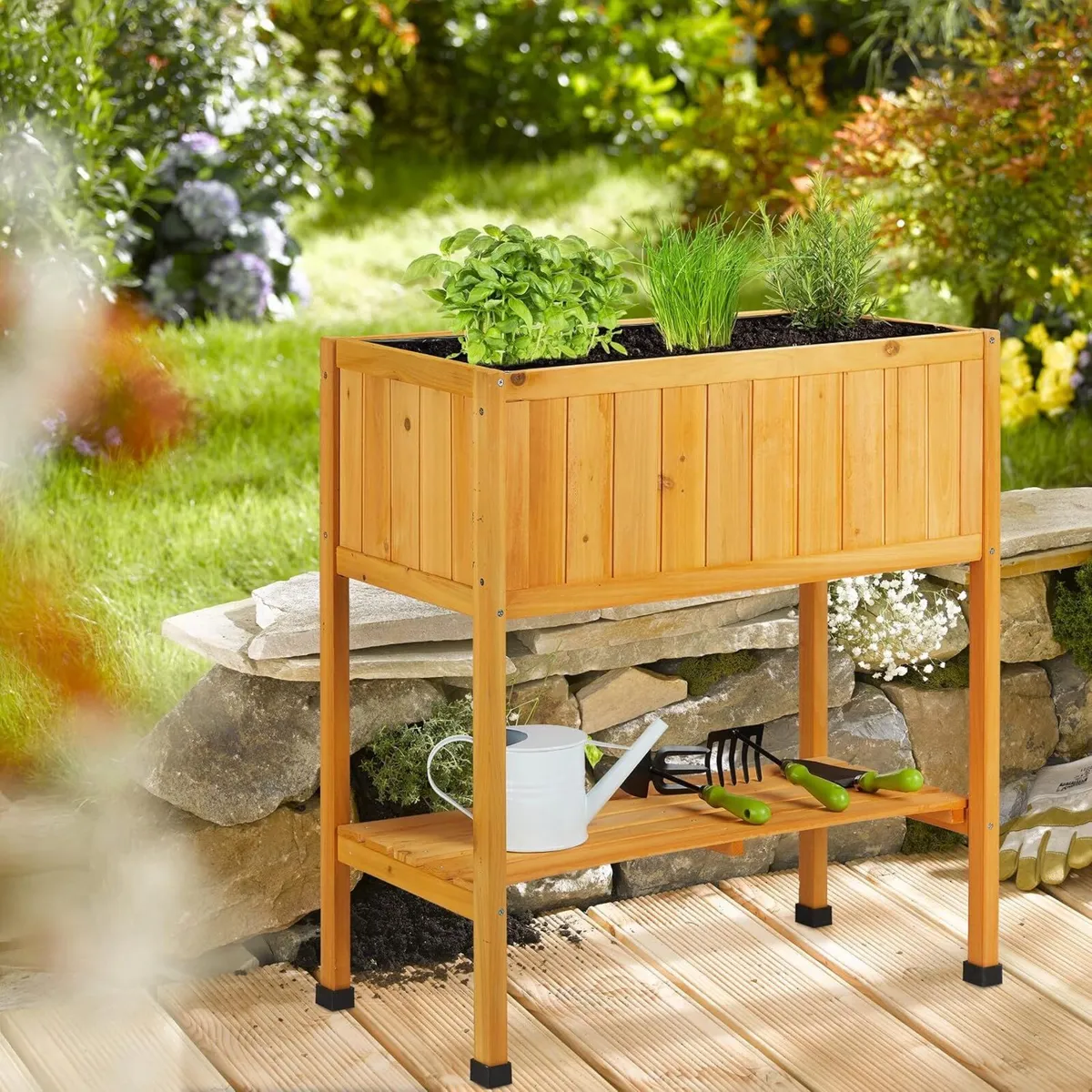 Wooden Planter Flower Bed on Legs - Image 2