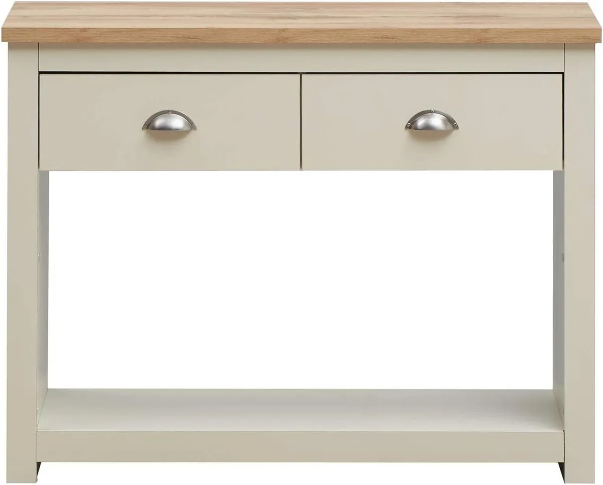 Console Hallway Side Table 2 Drawers Shelf Desk - Image 4