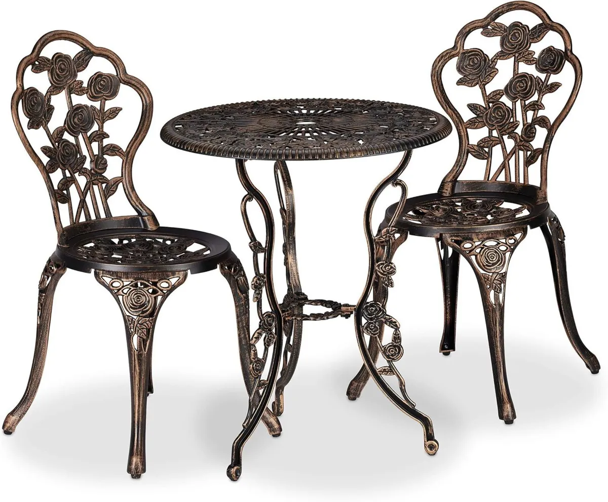 Garden Furniture Set 3 Pieces Round Table 2 - Image 1