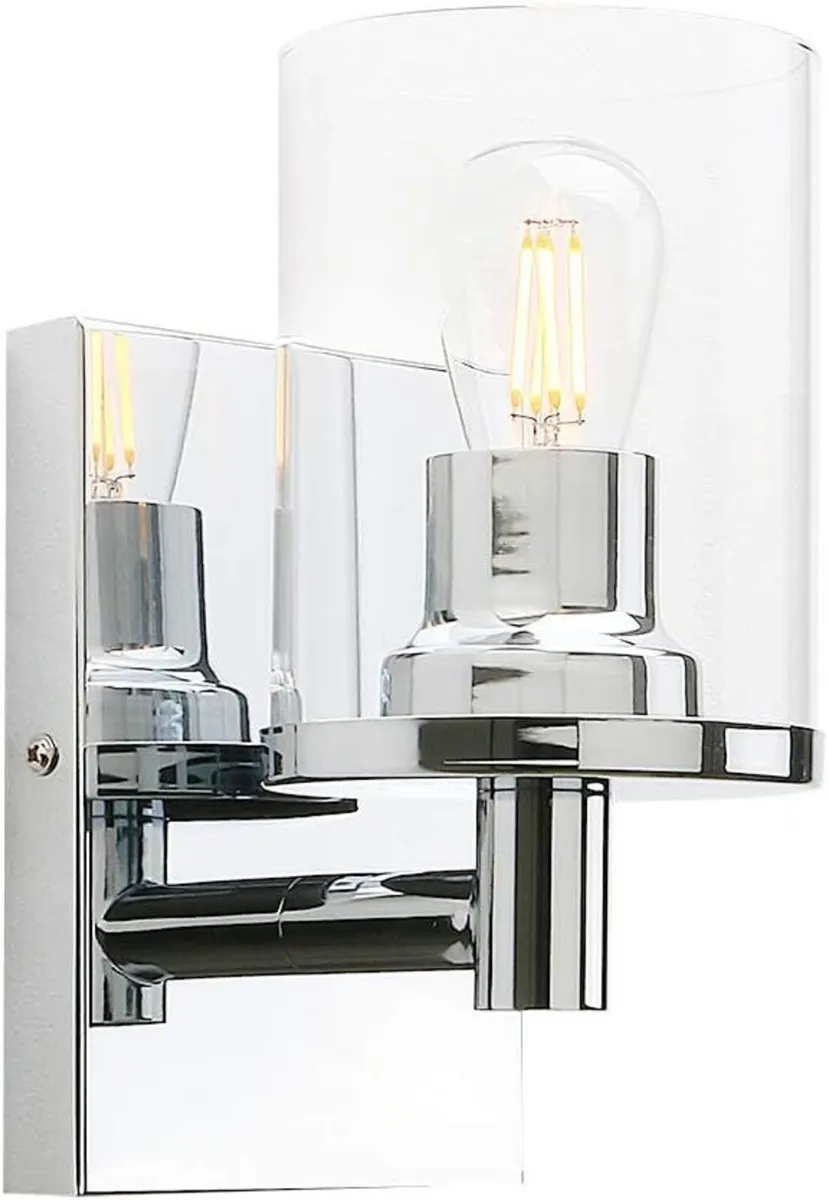 Lighting Pack of 2 Modern Glass Wall Lights - Image 2