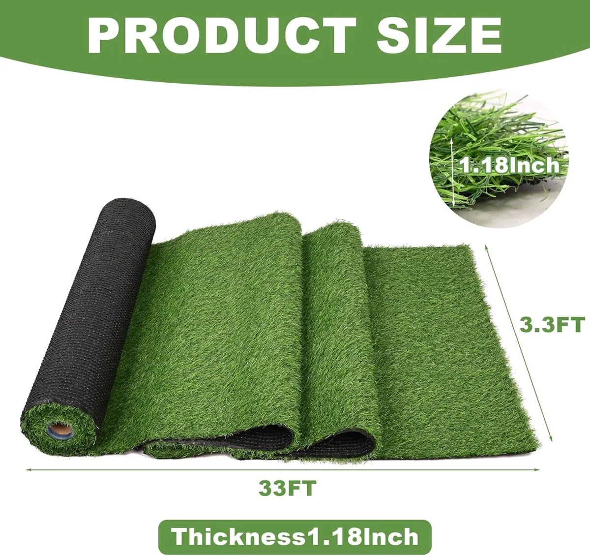 Artificial Turf Grass Rug 1m X 10m UV - Image 2