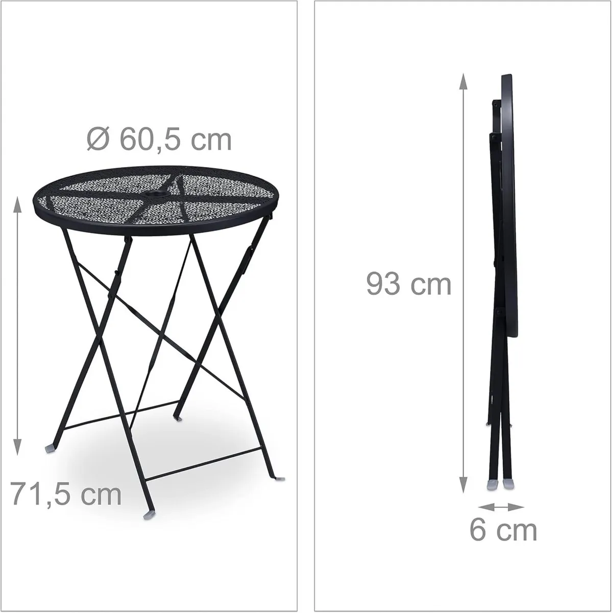 Garden Table Parasol Hole Weatherproof Steel Round - Image 3