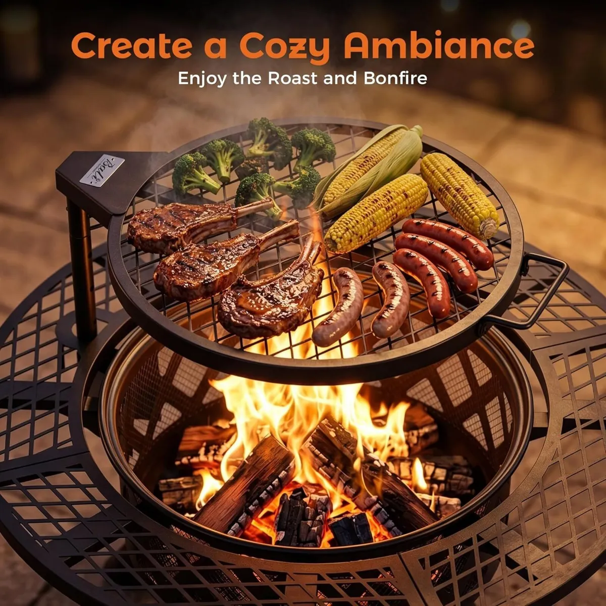 Outdoor Fire Pits Wood Pit with Grill Grate - Image 3