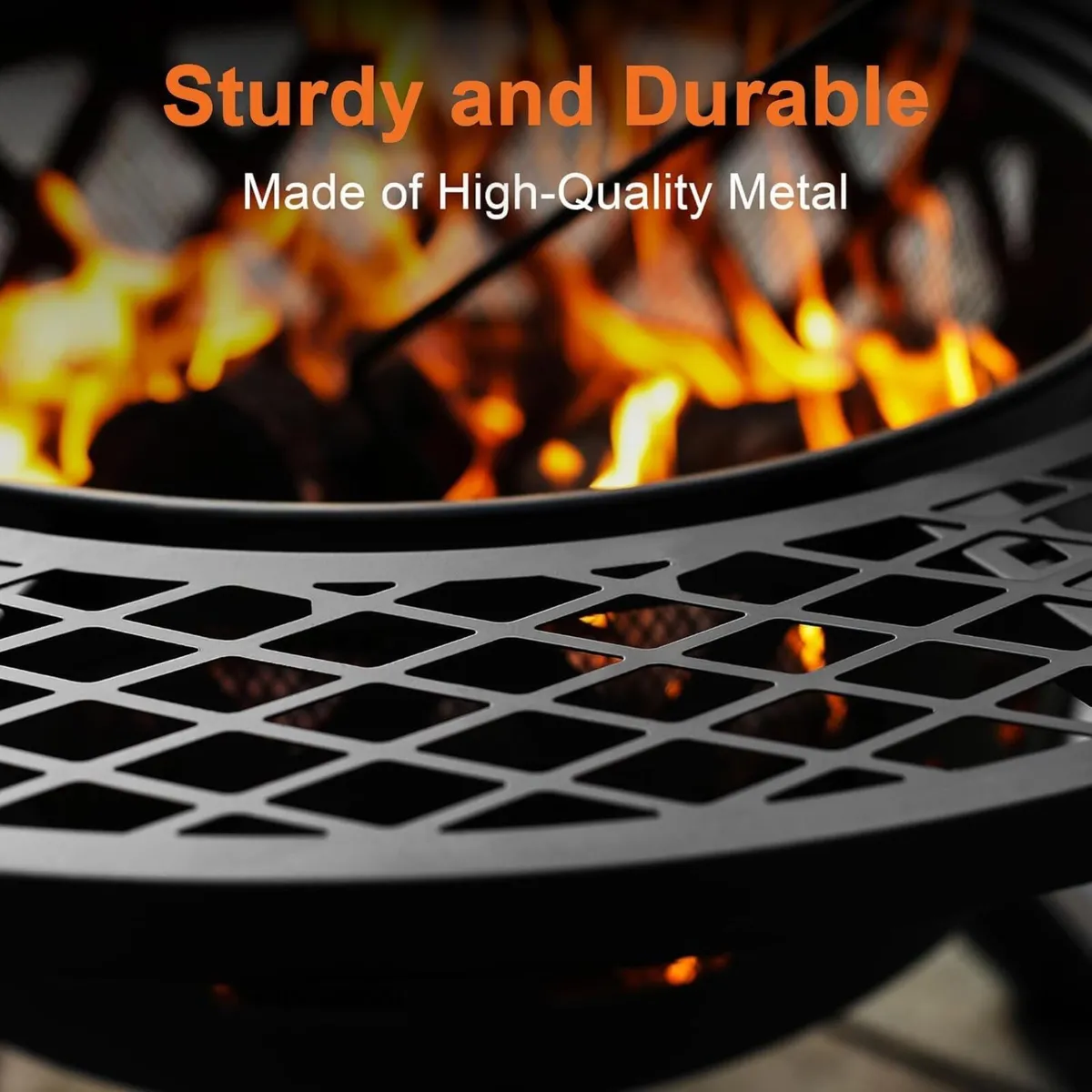 Outdoor Fire Pits Wood Pit with Grill Grate - Image 4