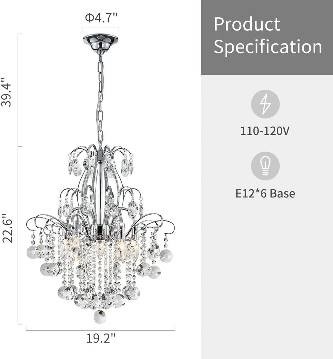 Crystal Chandelier Flushmount Ceiling Light - Image 2