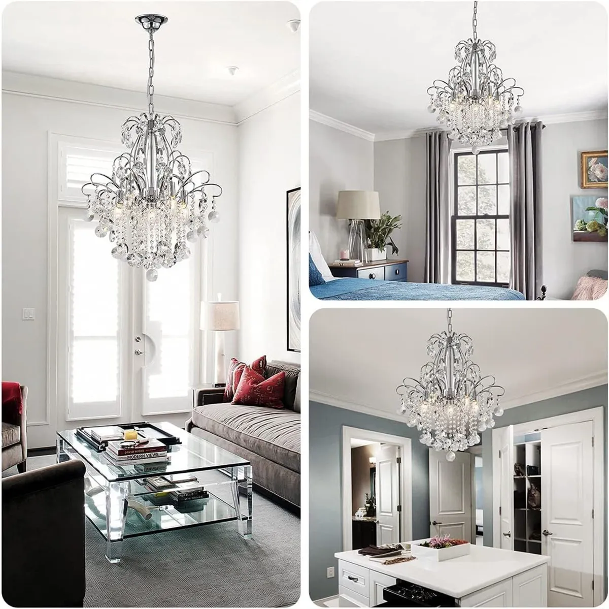 Crystal Chandelier Flushmount Ceiling Light - Image 4