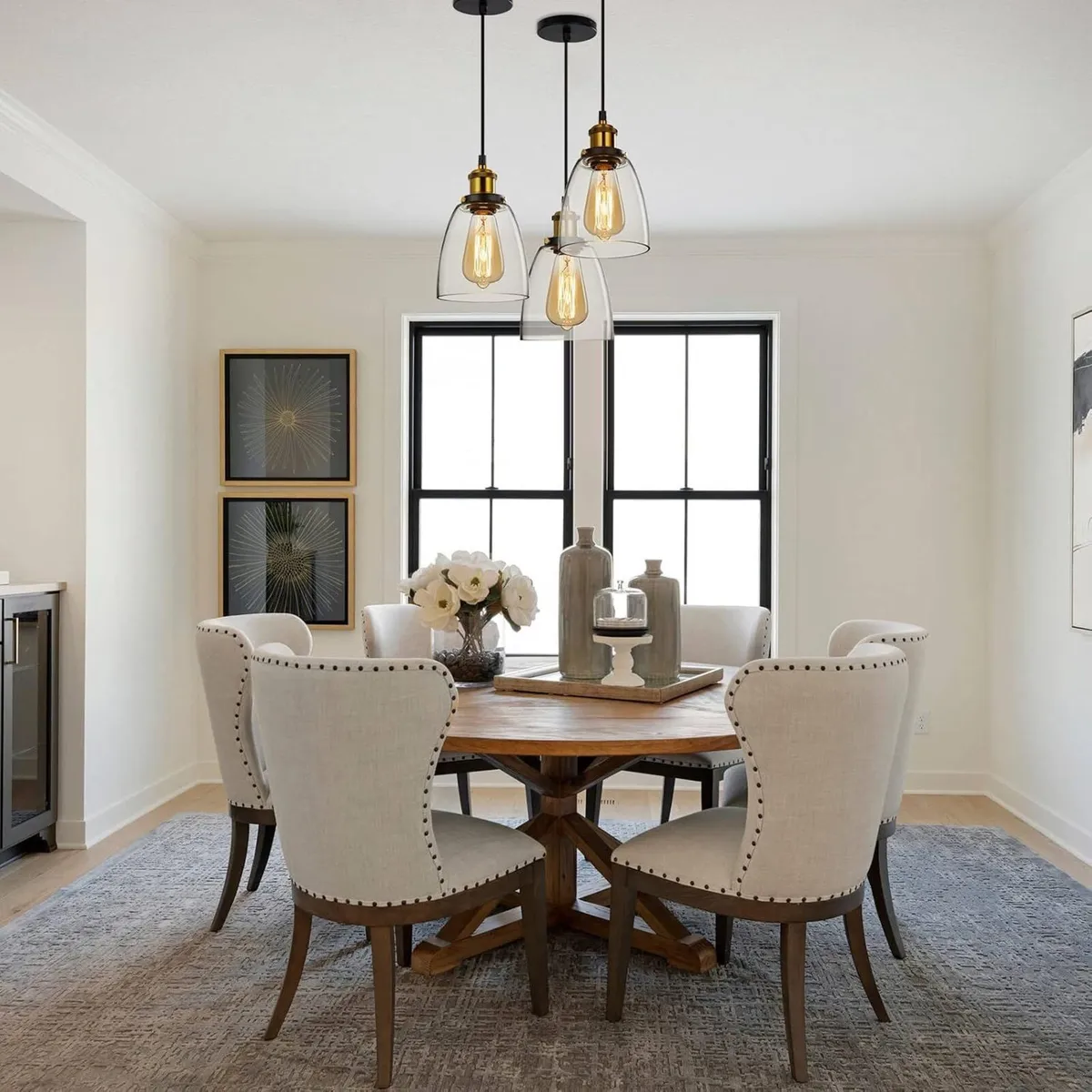 Glass Pendant Light Vintage Industrial with Clear - Image 3